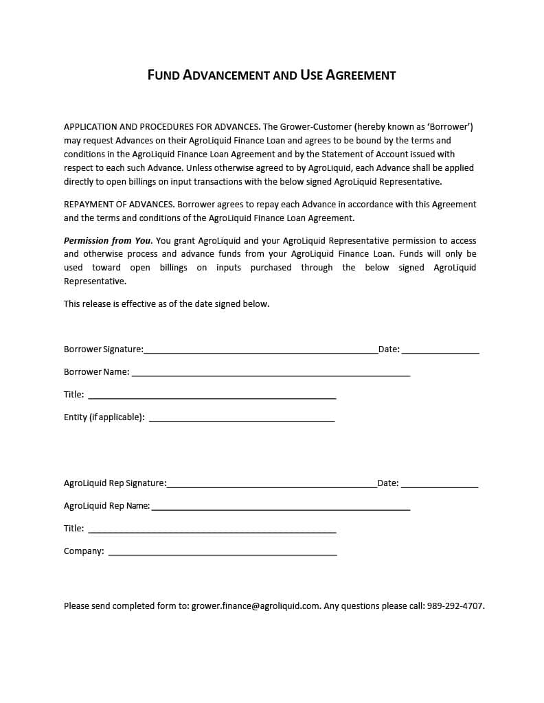 fund-advancement Fund Advancement and Use Agreement